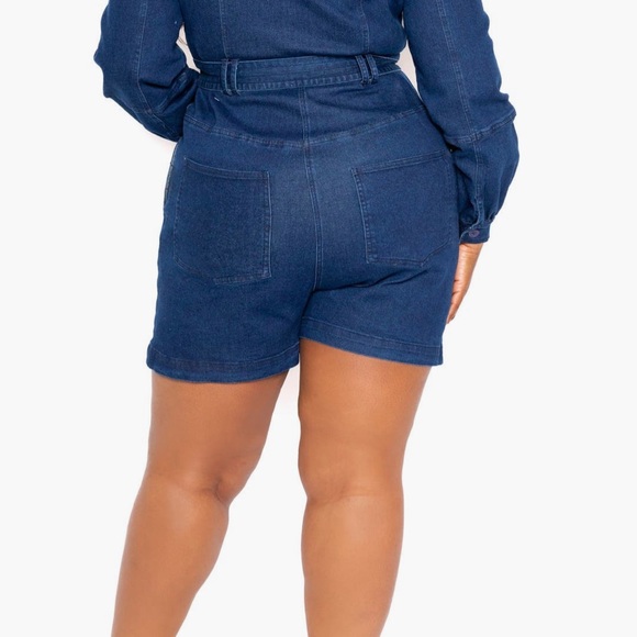 Stylish Blue Denim Romper Plus Size NWT 3XL (18W - 20W) - Picture 2 of 6